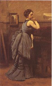 Jean Baptiste Camille  Corot Woman in Blue (mk05) oil painting image
